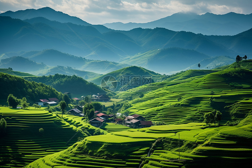 茶园种植梯田图片