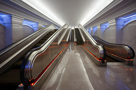 地铁站中的电动扶梯图片