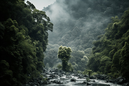 沐雨丛林图片