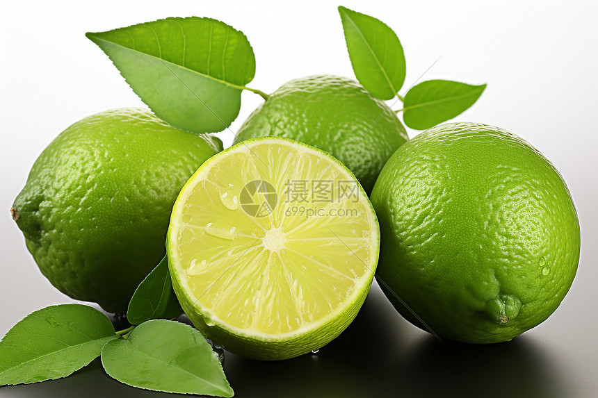 新鲜采摘的柠檬水果图片