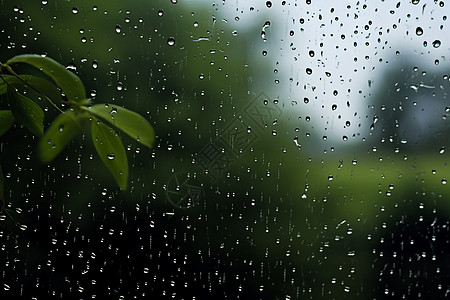 窗外的雨天图片