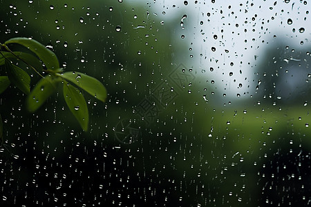 窗外的雨天图片