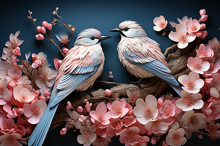 刺绣艺术中的花鸟图案图片