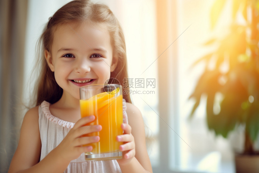 外国女孩品尝鲜榨果汁图片