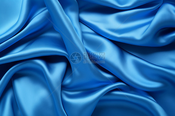 蓝色细腻洁净的丝绸图片