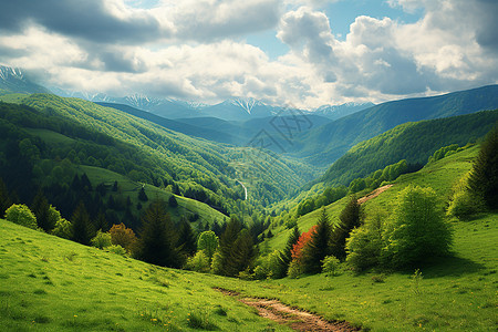 美丽景色的山谷图片