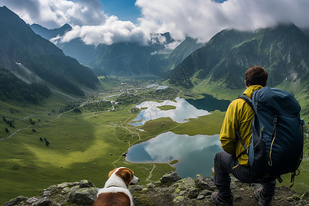 壮观的高山湖泊景观图片