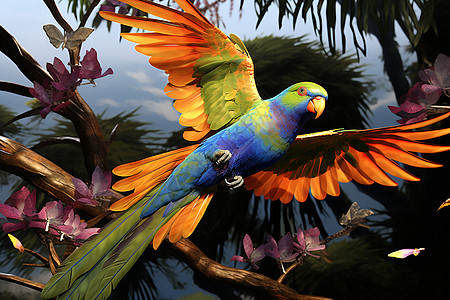 羽毛艳丽的热带鹦鹉图片