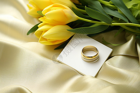 金色的浪漫订婚戒指图片