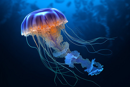 水母世界游动的海洋生物背景