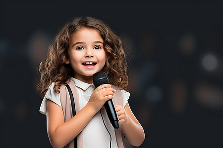 爱好唱歌的小女孩图片