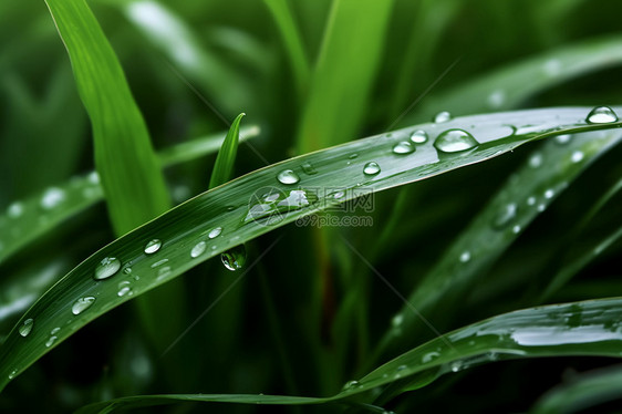 植物茎上的露珠图片