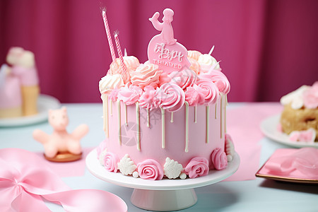 可爱的粉色蛋糕图片