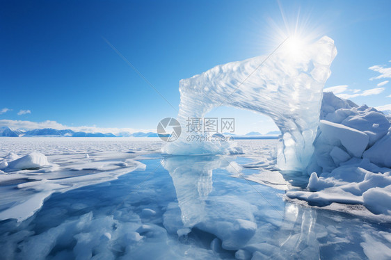 结冰的湖泊图片