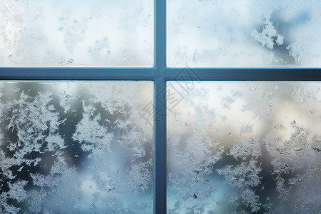 窗户上的雪花图片