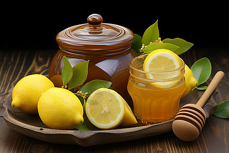 清新的柠檬蜂蜜图片