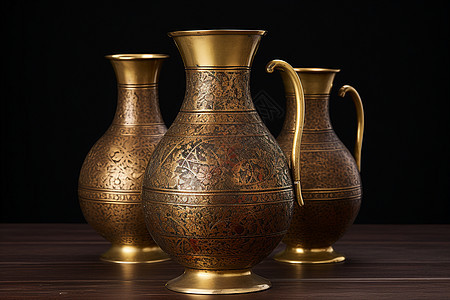 土耳其的金属花瓶背景图片