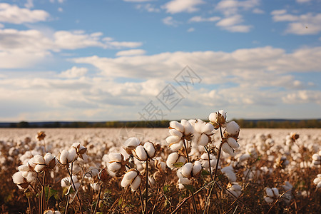白色的棉花田景观图片