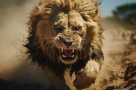 奔跑的狮子图片