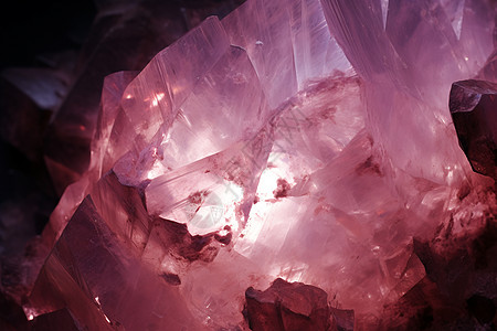 半透明的粉红水晶高清图片