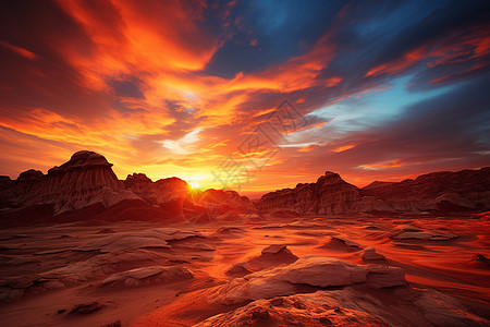 沙漠日落的美景图片