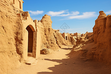 沙漠中的古城遗迹图片