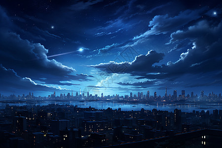 城市的夜间景色图片