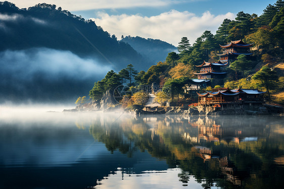 湖光山色的美景图片