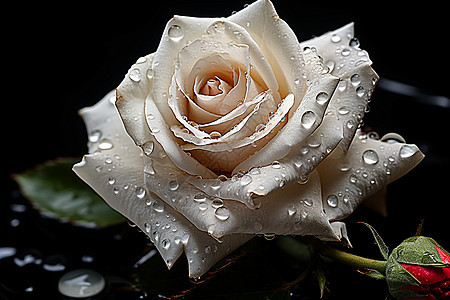 美丽花朵上的雨滴图片