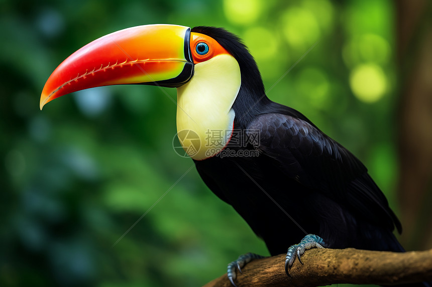 丛林中的一只巨嘴鸟图片