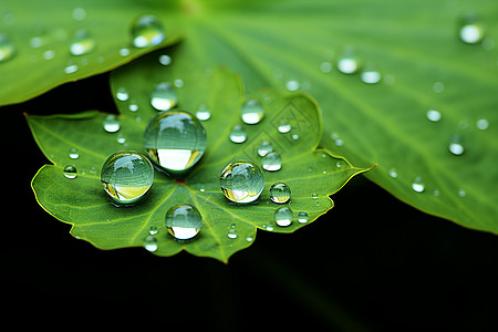 绿叶上的水滴背景