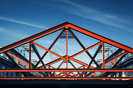 天空中的红桥和建筑图片