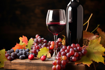红葡萄和葡萄美酒图片