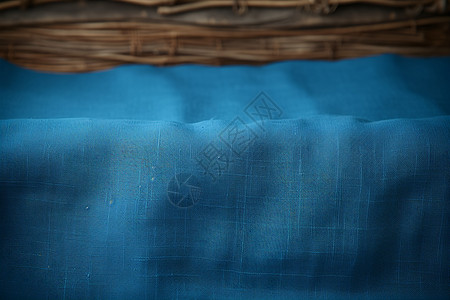 蓝色纺织棉麻布图片
