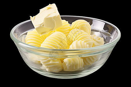 l玻璃碗中的黄油奶制品图片