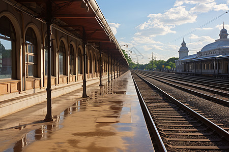 铁路车站上的交通图片
