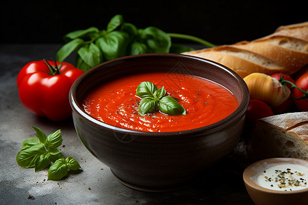 碗中浓稠的番茄汁图片