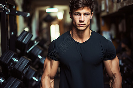 健身房锻炼身体的男子图片