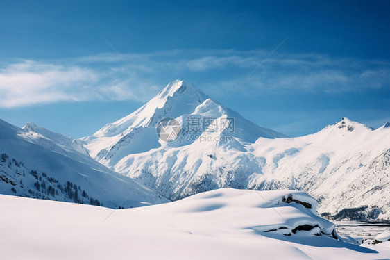 冬季的雪山旅行图片