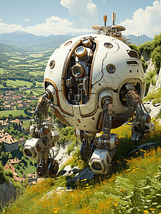 山丘的机器人图片
