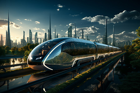 未来的城市列车图片