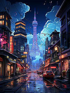 未来的都市之夜图片