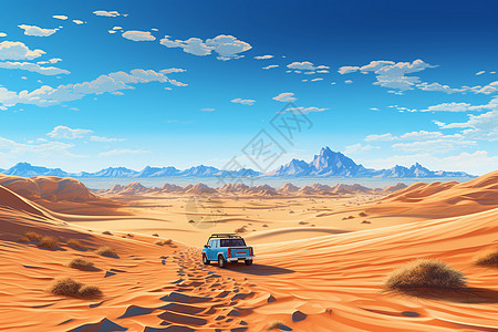 穿越沙漠平面插图图片