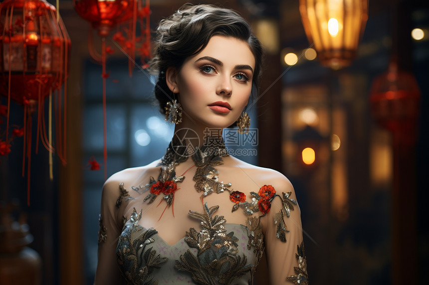 古典旗袍美女图片