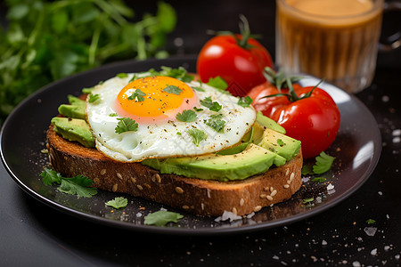 番茄鸡蛋健康的早餐背景