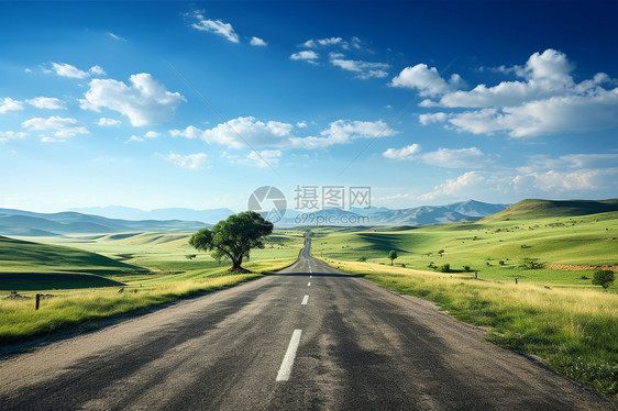 山丘道路图片