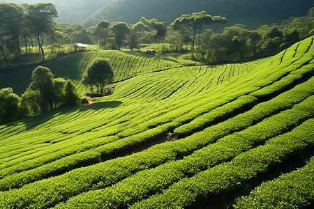 乡村种植的茶园图片