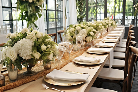 婚礼宴会的餐桌图片
