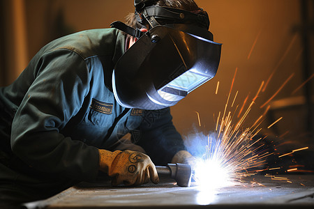 工厂的焊接工人背景图片