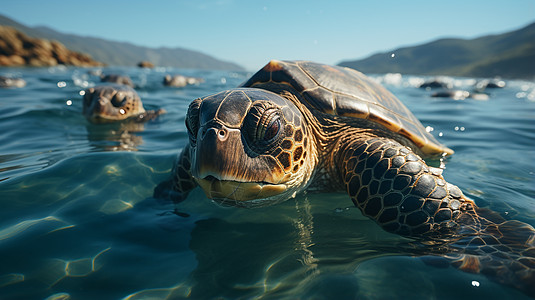 海洋生物的海龟高清图片